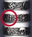 кольцо члена ордена СС (в круге - двойная руна 'сиг') 